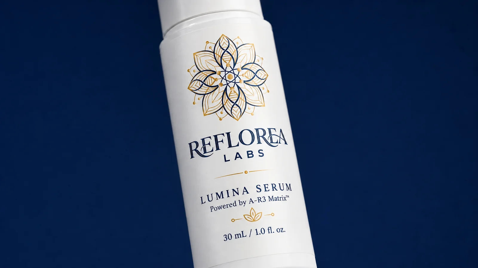 Close-up of the Lumina Serum bottle
