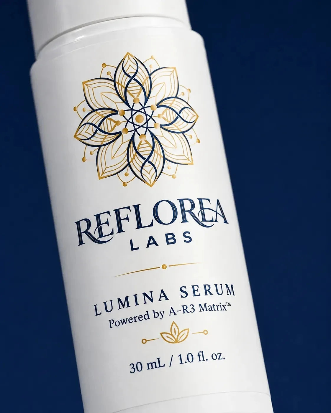 Close-up of the Lumina Serum bottle